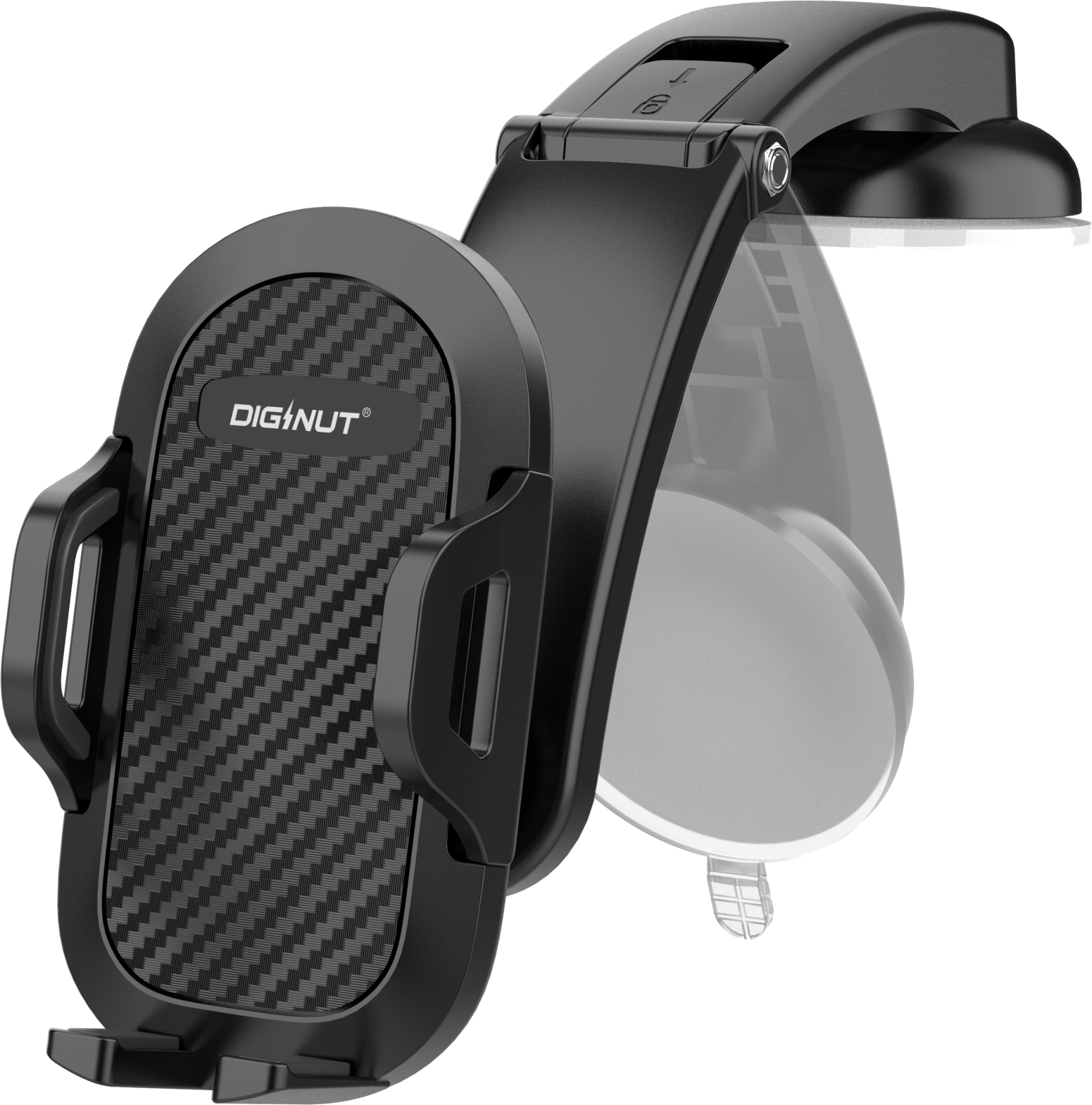 Diginut CH-19 Universal Car Holder 360 Degree Rotation/ One-handed Operation/Vehicle-mounted mobile navigation support/ Grab Zig Go - jek Tada driver dedicated mobile Holder