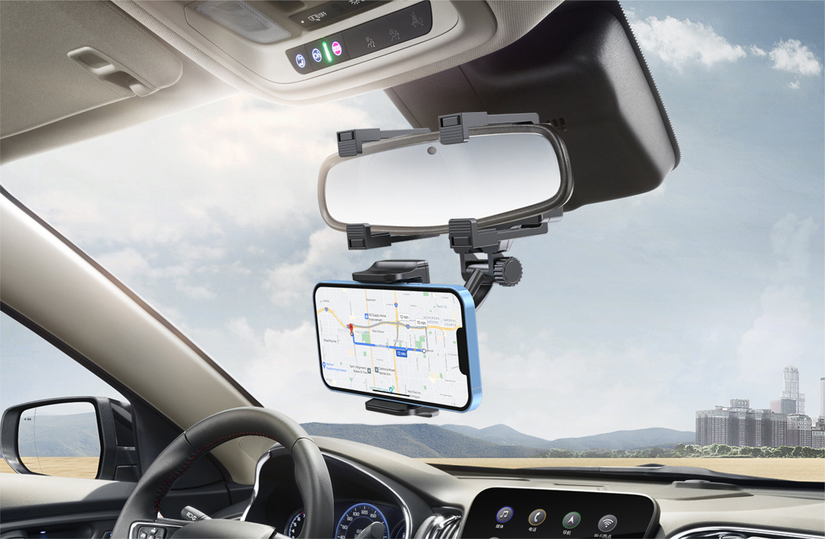 Diginut CH-23 Review Mirror Car Mount Holder/ Designed For Review Mirror/ Head-up Navigation/Mobile navigation stand/mobile car recording stand