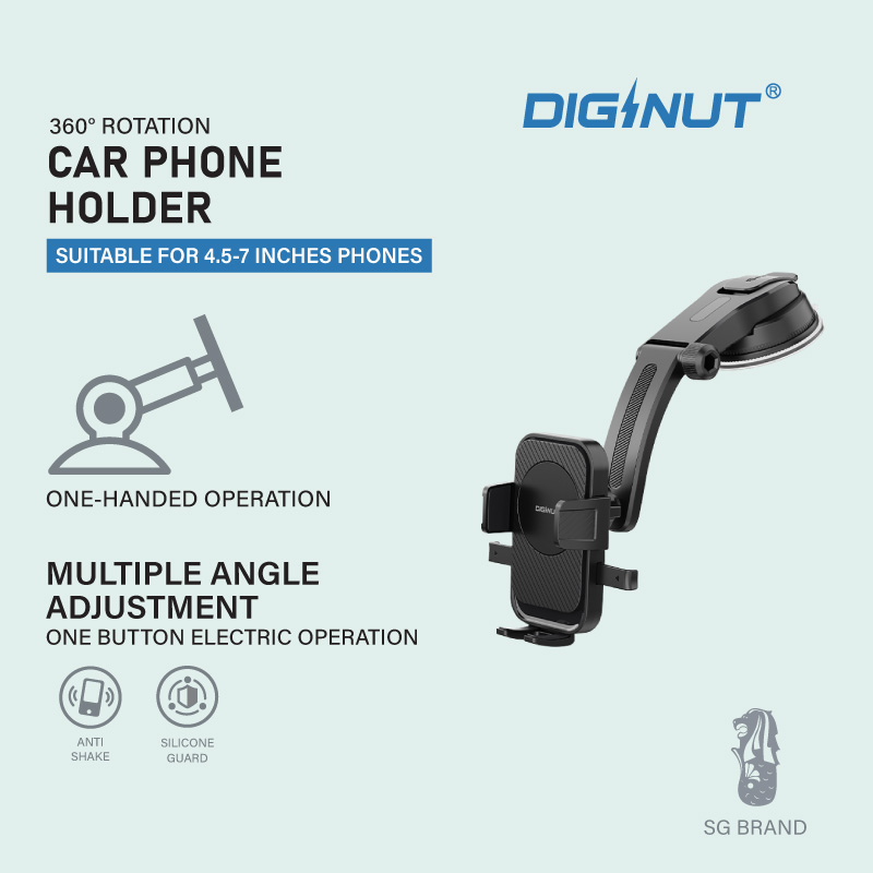 Diginut CH-28 360° Rotation Car Holder Black