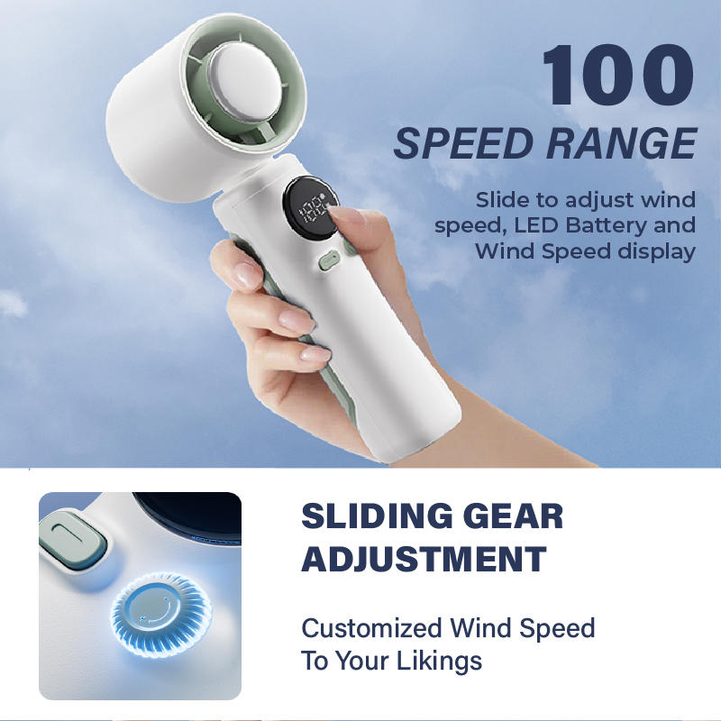Diginut CL-60 Handheld Turbo Fan /Long-Lasting Cooling 4000mAh battery/Quiet Operation