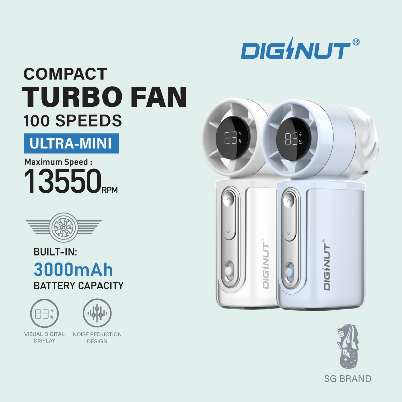 DIGINUT CL-96 Ultra-Mini Turbo Fan 100 Speeds 3000mAh Battery Portable Mini Fan