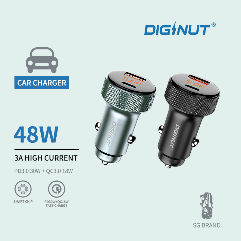 Diginut CP-26 PD30W+QC18W Car Charger/ Zinc alloy/ Superior durability
