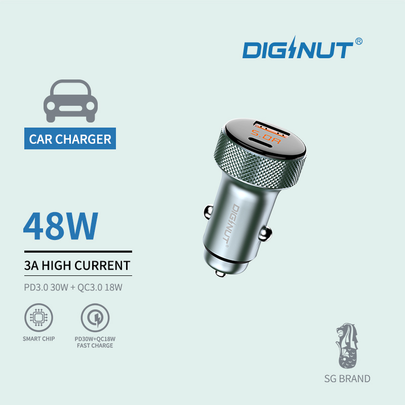 Diginut CP-26 PD30W+QC18W Car Charger/ Zinc alloy/ Superior durability