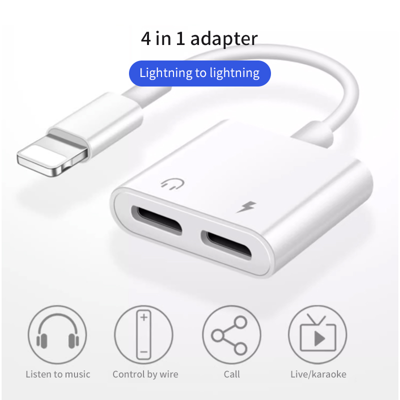 Diginut - DA-07 Lightning to Dual Lightning Converter/ iPhone Converters/ Phone Calling /Lightning to type-c