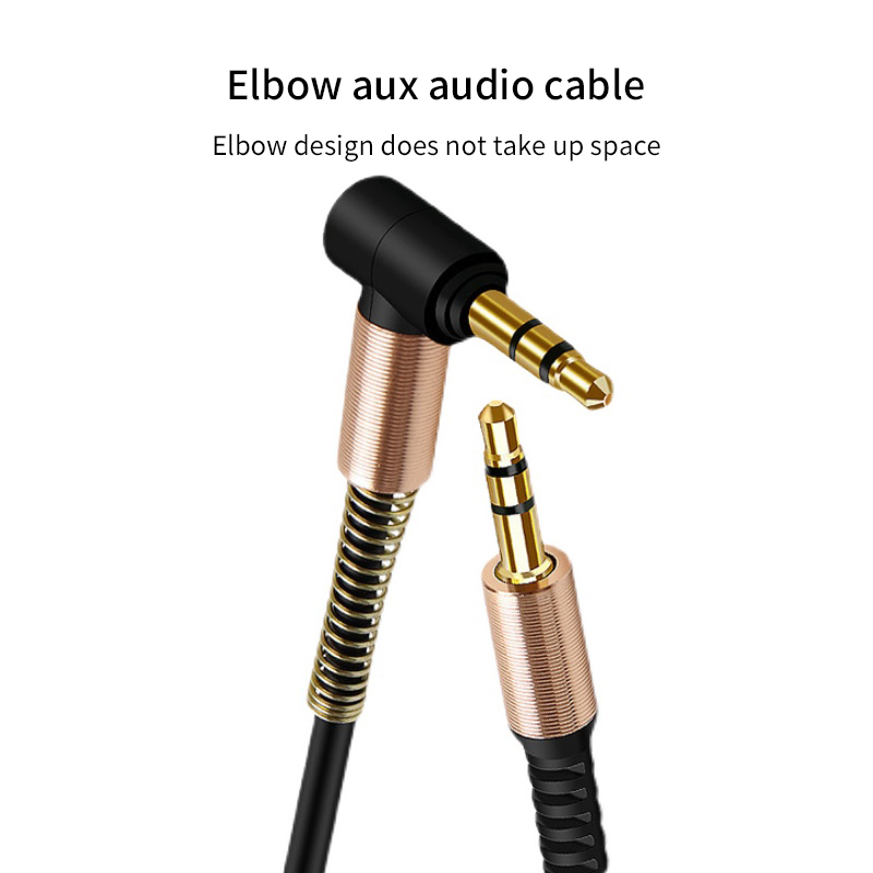 Diginut - DA-12 3.5mm Stereo Elbow AUX Audio Cable Black/Audio Line