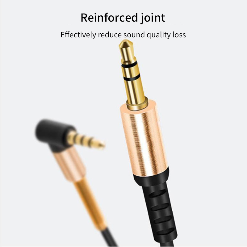 Diginut - DA-12 3.5mm Stereo Elbow AUX Audio Cable Black/Audio Line