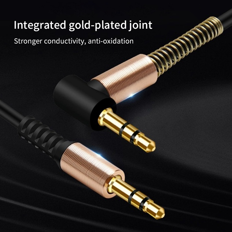 Diginut - DA-12 3.5mm Stereo Elbow AUX Audio Cable Black/Audio Line