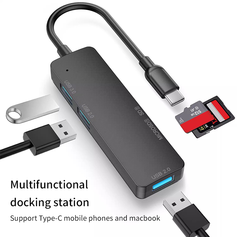 Diginut DA-16 Type-C To USB Multi Hub/ Micro SD Card Reader/ USB Thumb Drive/ 5 Ports