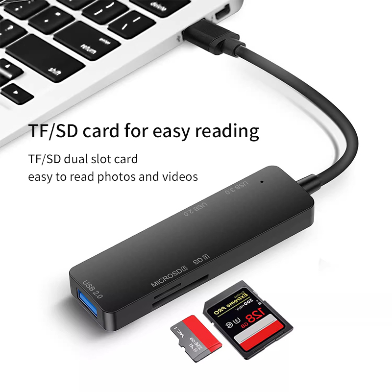 Diginut DA-16 Type-C To USB Multi Hub/ Micro SD Card Reader/ USB Thumb Drive/ 5 Ports