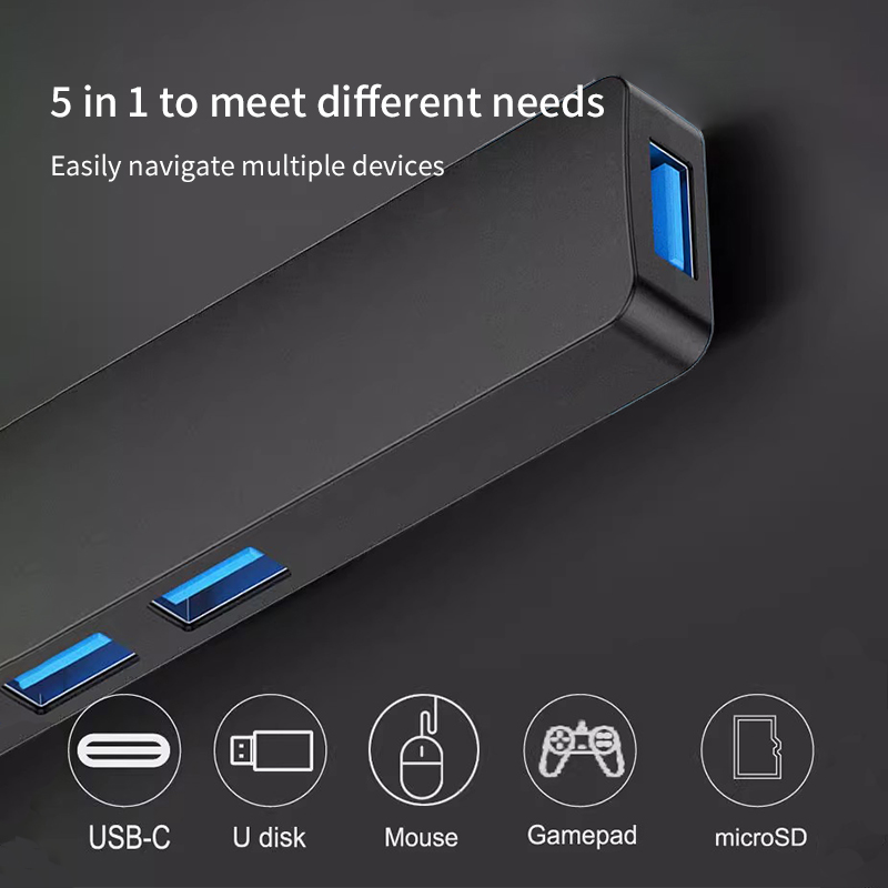 Diginut DA-16 Type-C To USB Multi Hub/ Micro SD Card Reader/ USB Thumb Drive/ 5 Ports