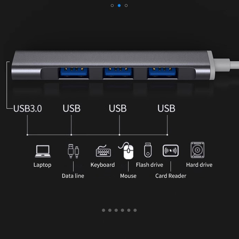 Diginut DA-17 USB-A Hub3.0+2.0 Compatible (4 Ports)/ Mouse & Keyboard / Flash Drive/Computer port expansion
