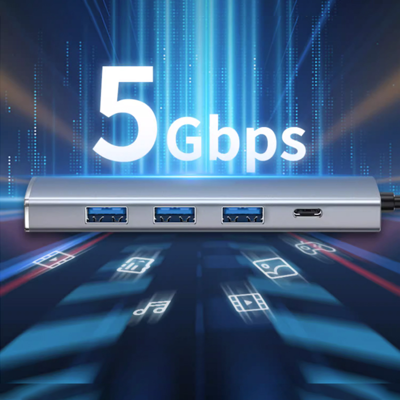 Diginut DA-19 5IN1 Type-C Hub+HDMI 4K Resolution/ HDMI 1.4*1+PD*1+ USB*3/ Plug and Play