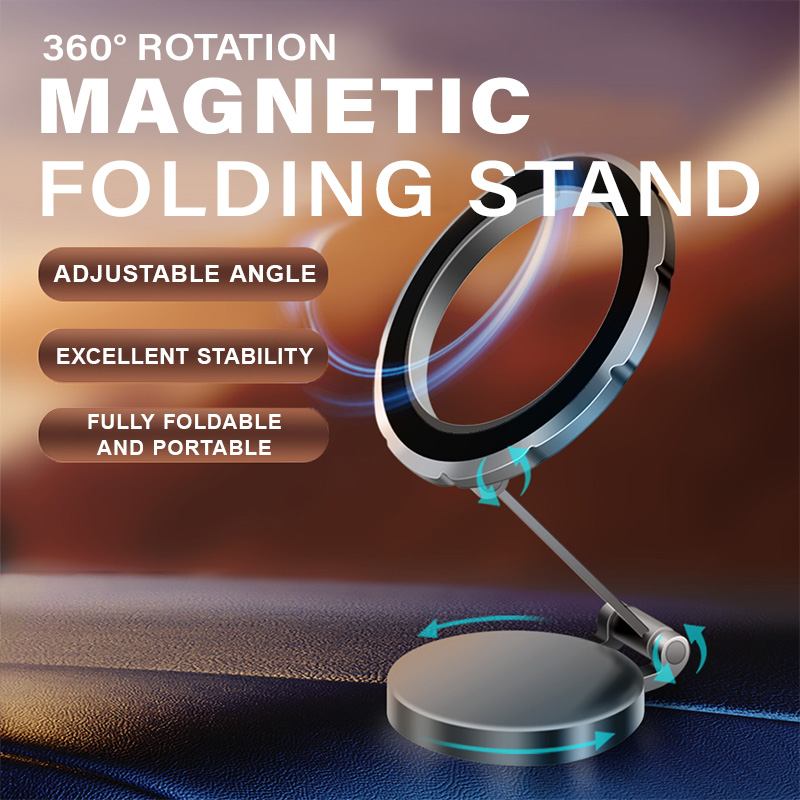   Diginut DJ-23 360 Rotation Magnetic Folding Phone Stand Grey/Sliver