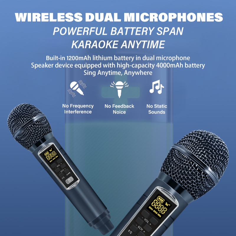 Diginut DK-300 Dual Microphone Karaoke Wireless Speaker Blue
