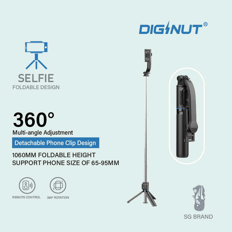 Diginut DT-06 Tripod Selfie Stick Black