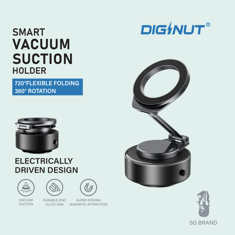 Diginut CH-38 Electric Vacuum Suction Phone Mount Black