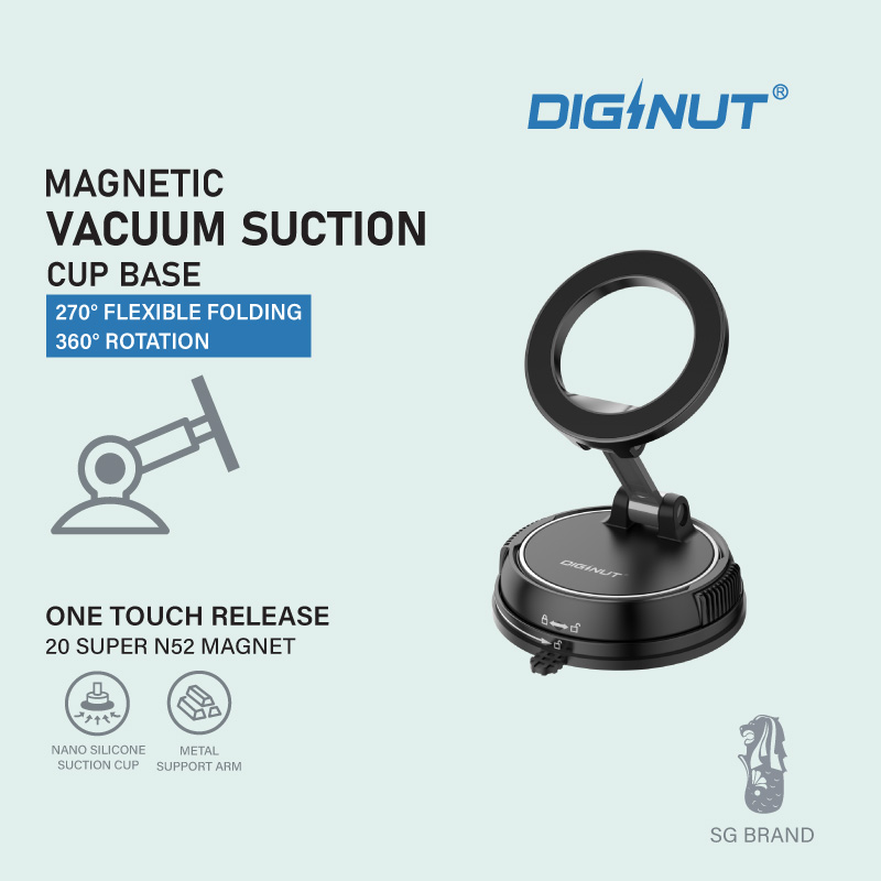 Diginut CH-36 Vacuum Suction CupCar Phone Mount Black