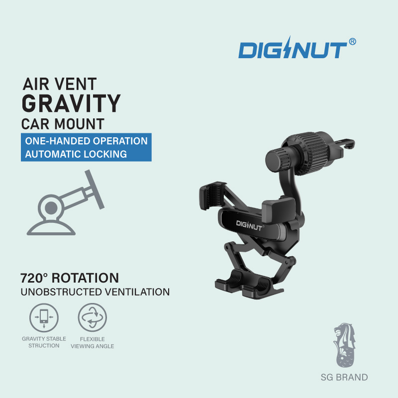Diginut CH-37 Gravity Car Mount Black