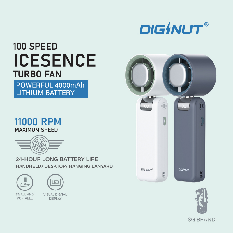 Diginut CL-85 Foldable Handheld Fan Grey