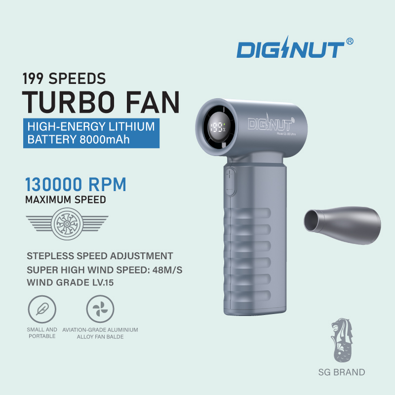 Diginut CL-90 Ultra199 Speeds Super Power Turbo Fan/Grey