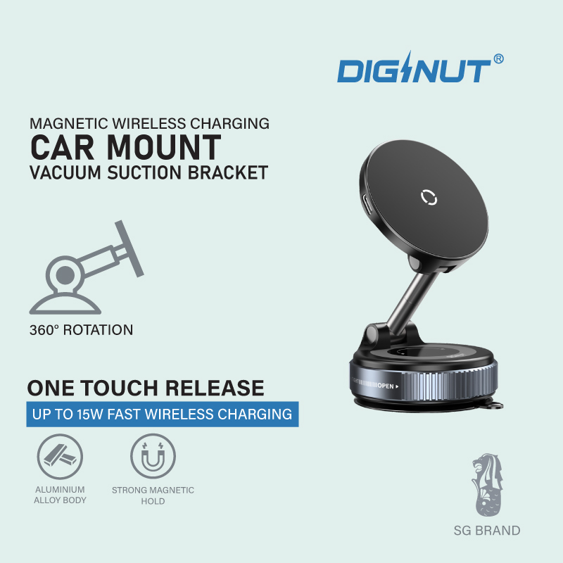 Diginut CW-18 Vacuum Suction Bracket Black