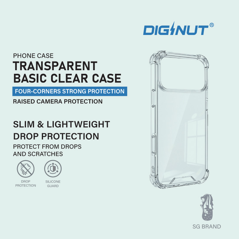 Diginut iPhone 18 Pro/18 Pro Max Basic Clear Phone Case/MagSafe Shockproof Phone Case