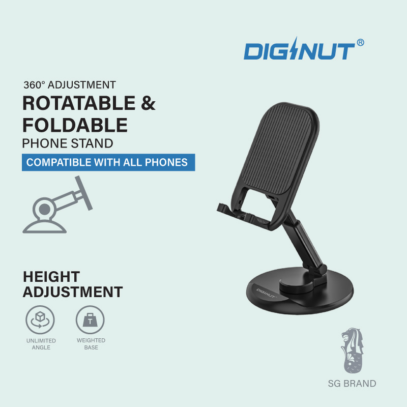 Diginut DJ-25 Rotatable Foldable Phone Stand / Black