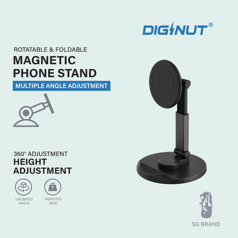 Diginut DJ-26 Magnetic Adjustable Stand Black