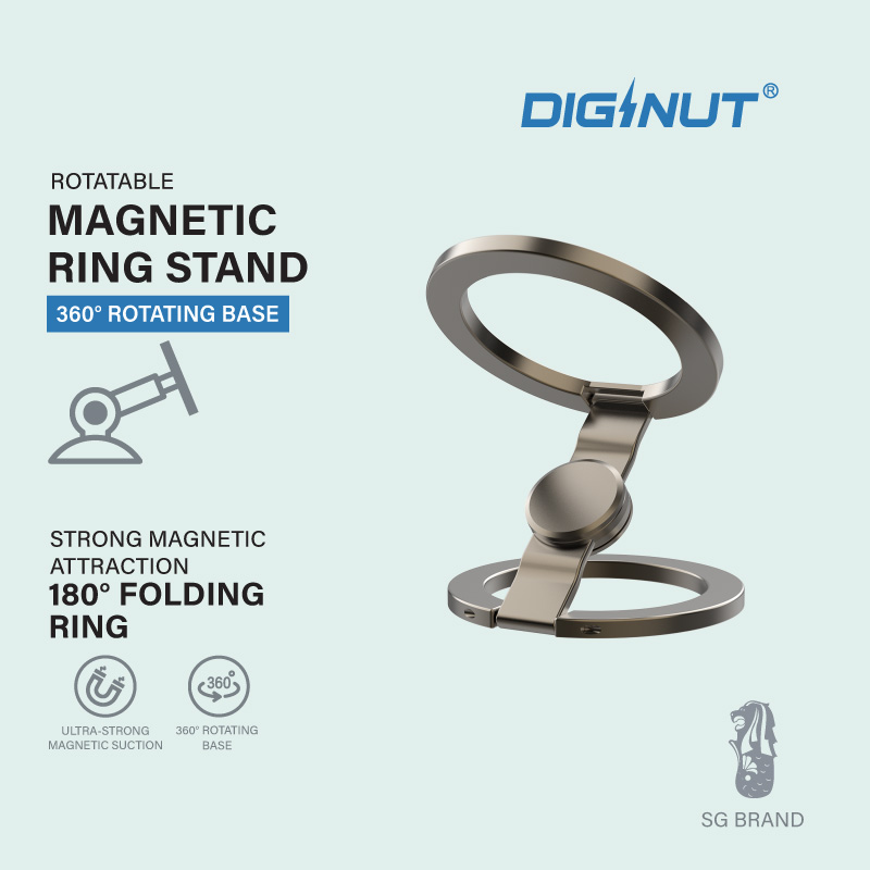 Diginut DJ-28 Metal Ring Phone Holder Grey