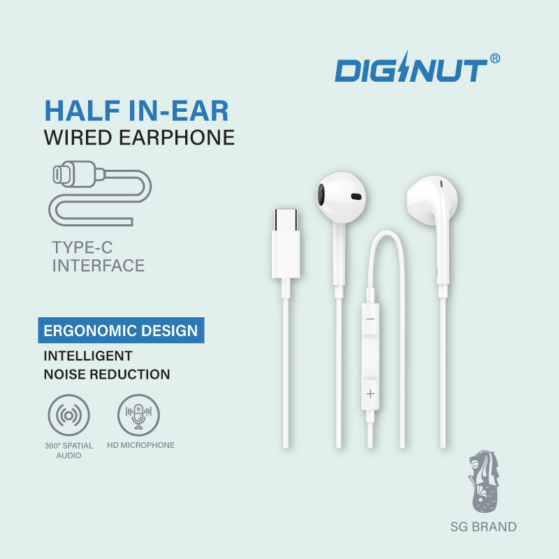 Gadget Mix Diginut E-41 In-Ear 3.5mm/E-41L/E-41C Wired Earpiece With Microphone White
