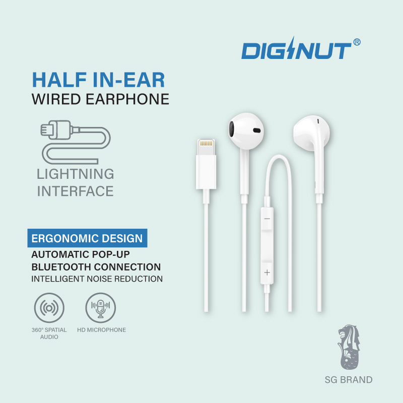Gadget Mix Diginut E-41 In-Ear 3.5mm/E-41L/E-41C Wired Earpiece With Microphone White