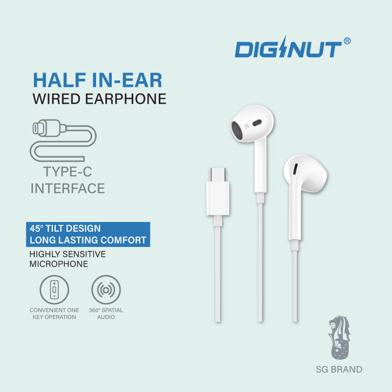 Gadget Mix Diginut E-42 3.5mm/E-42L/E-42C In-Ear Earpiece With Microphone White