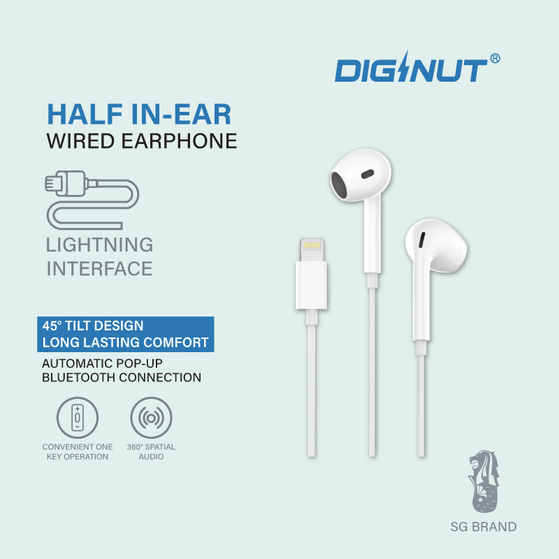 Gadget Mix Diginut E-42 3.5mm/E-42L/E-42C In-Ear Earpiece With Microphone White