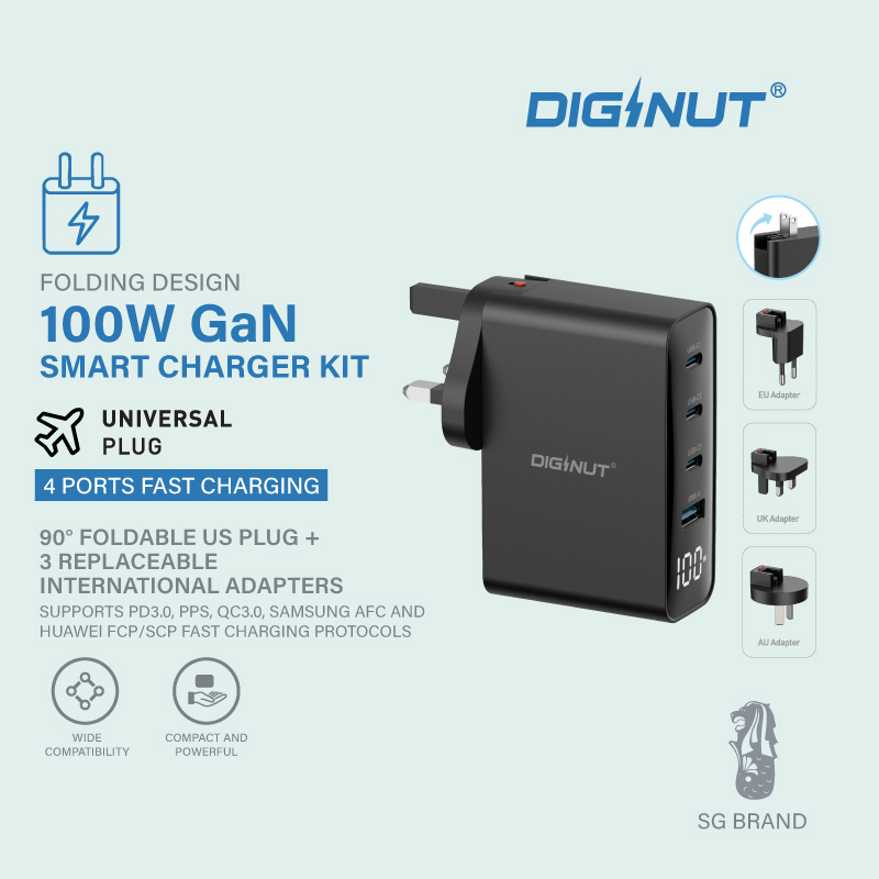 Diginut RCE-10002100W GaNSmart Charger / Black