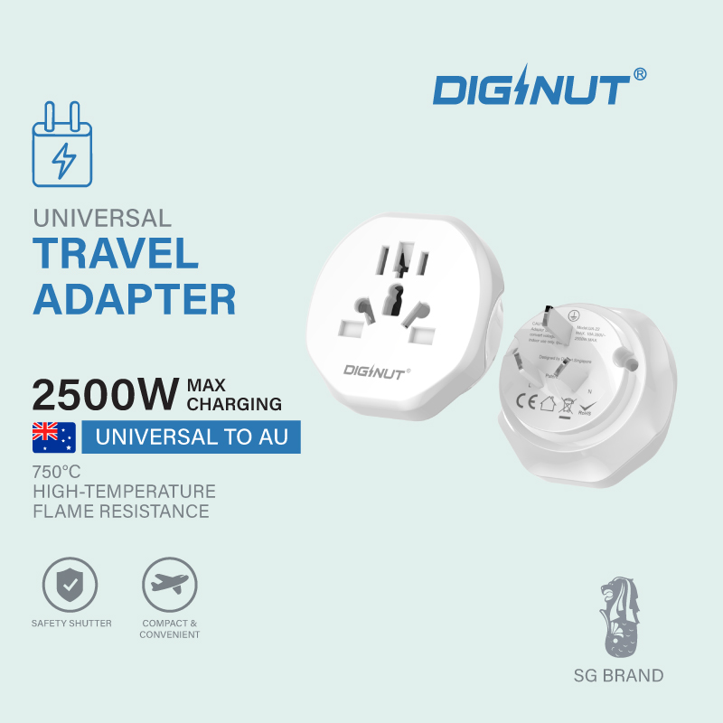 Diginut UA-20 Universal to UK / UA-21 Universal to US /UA-22 Universal to AU/UA-23 Universal to EU Adapter