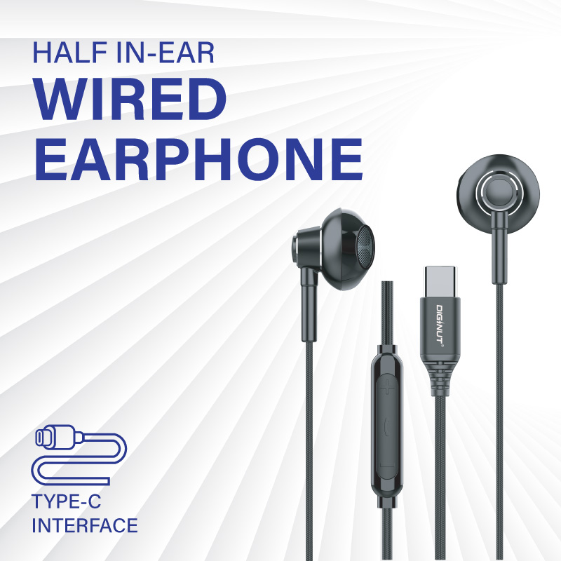 Diginut E-36C Type-C Wired Earphone Black