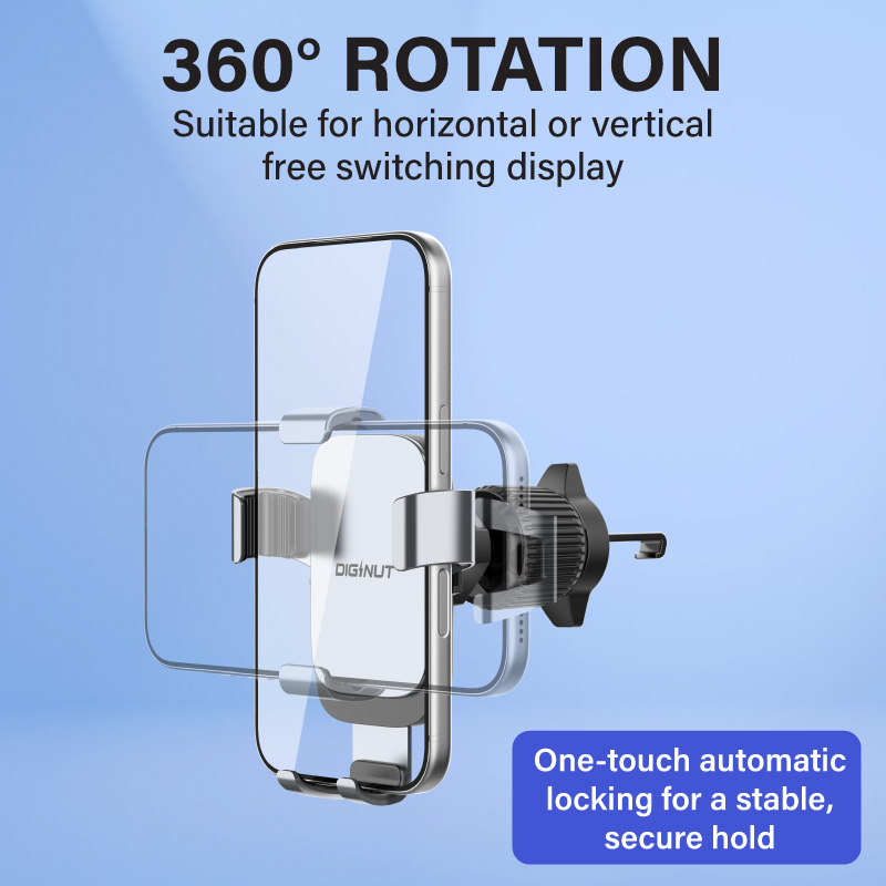 DIGINUT CH-51 Auto Phone Holder 360° Rotation Gravitational Design for Car, 4.7-6.7 Inch