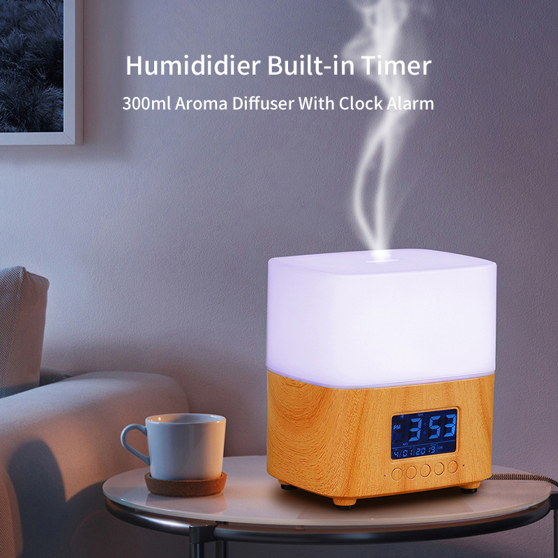 Diginut - H12-PRO Aroma Diffuser With Clock Alarm 300ML/LED indicator/ Adjustable Spray Mode