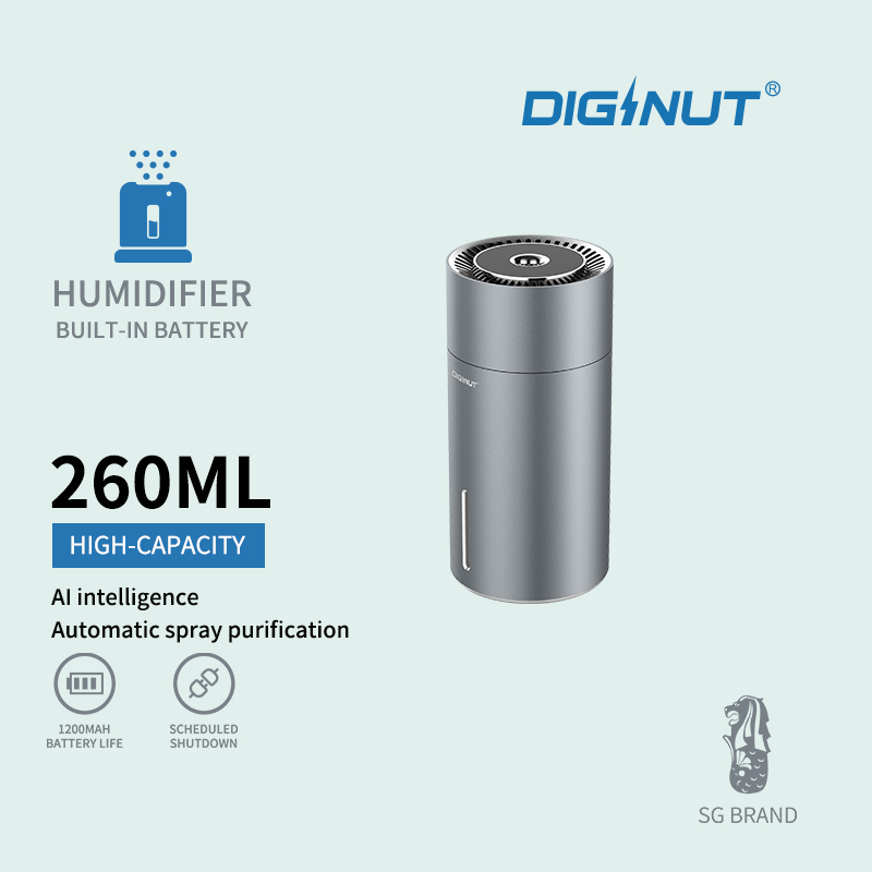 Diginut H-20 Portable Car Humidifier With Battery/ Scheduled Shutdown/ AI intelligence/ Spray Purification
