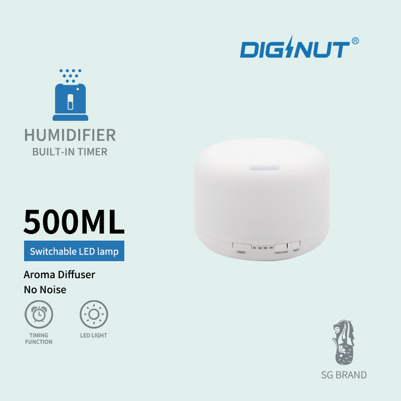 DIGINUT - Aroma Diffuser 500ML/Built-in Timer/ Switchable LED lamp