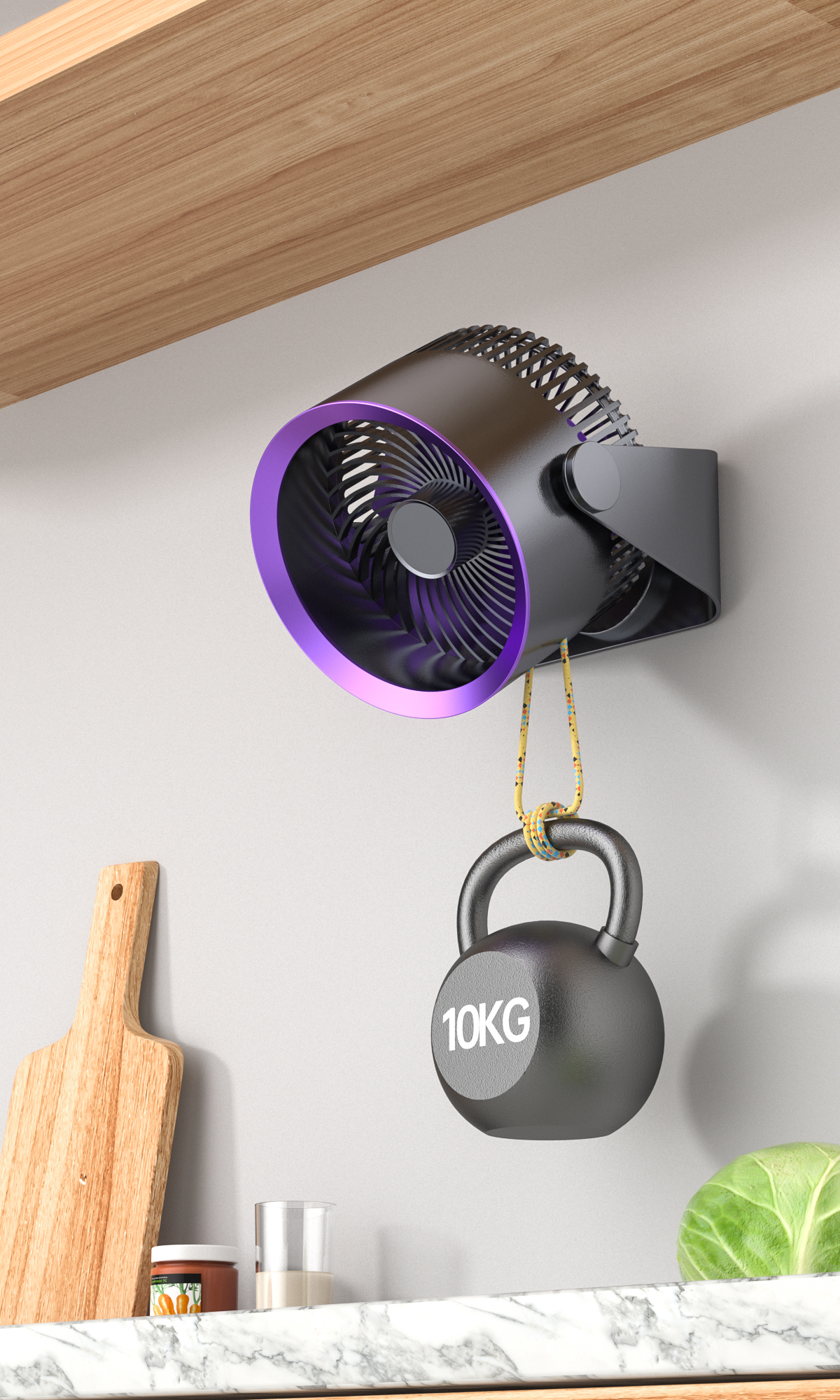 Diginut CL-42 Air Circulation Fan Grey&Purple/ Turbine Blades/ Ultra Silence/ Long-time Battery Use