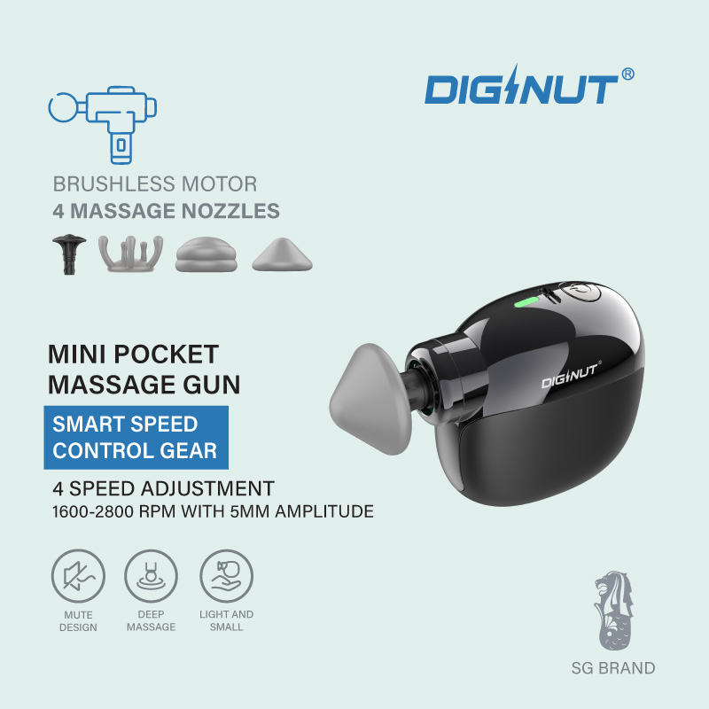 Diginut MS-12 MINI Mini Pocket Massage Gun Black