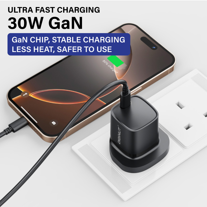 Diginut RLC-545UK GaN 30W Type-C Wall Charger Black