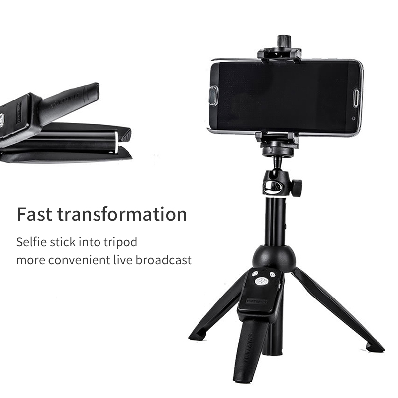 Diginut - SD-116 Foldable Selfie Tripod With Bluetooth Remote/ Selfie Stick/ Black