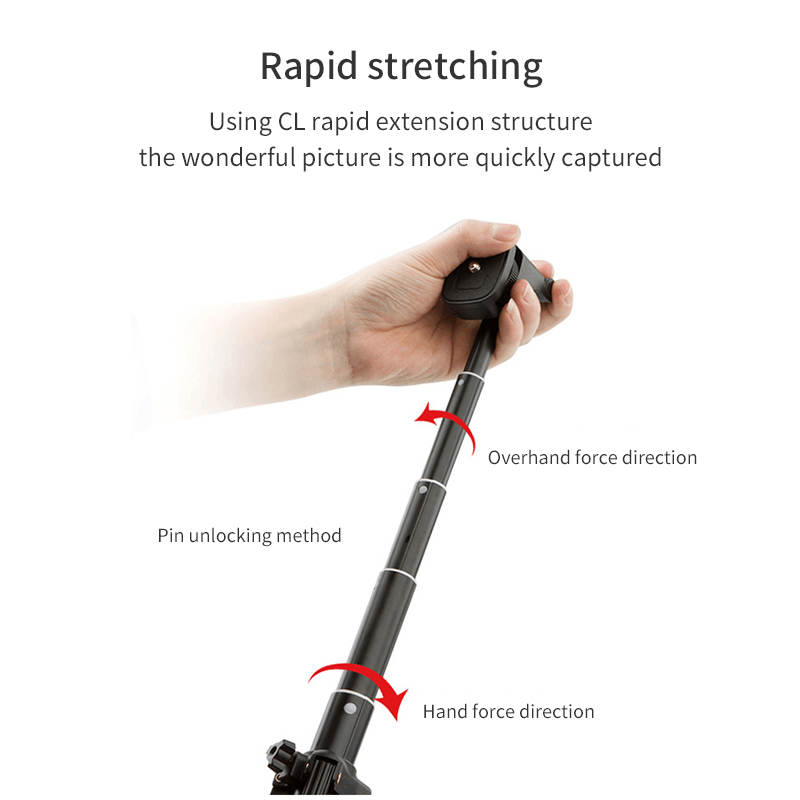 Diginut-SD-118 2IN1 Portable Selfie Monopod&Tripod Stick/Bluetooth Remote Controller/Phone&Camera/52mm-102mm