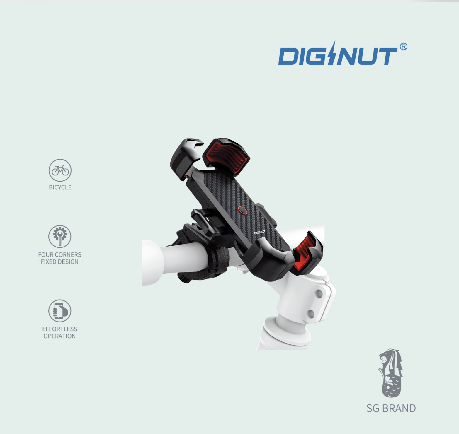 Diginut - CH-16 Bicycle Holder/ Manual Lock Lever/ Double Security