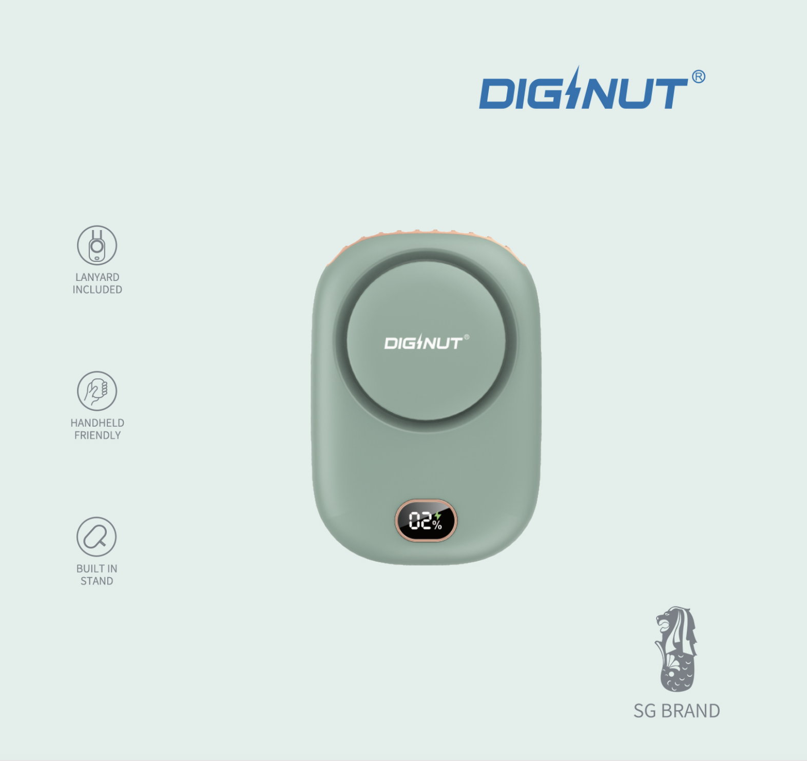 Diginut - CL-26 Hanging Neck Fan/ Portable Fan/Outdoor/Handsfree/USB Rechargeable