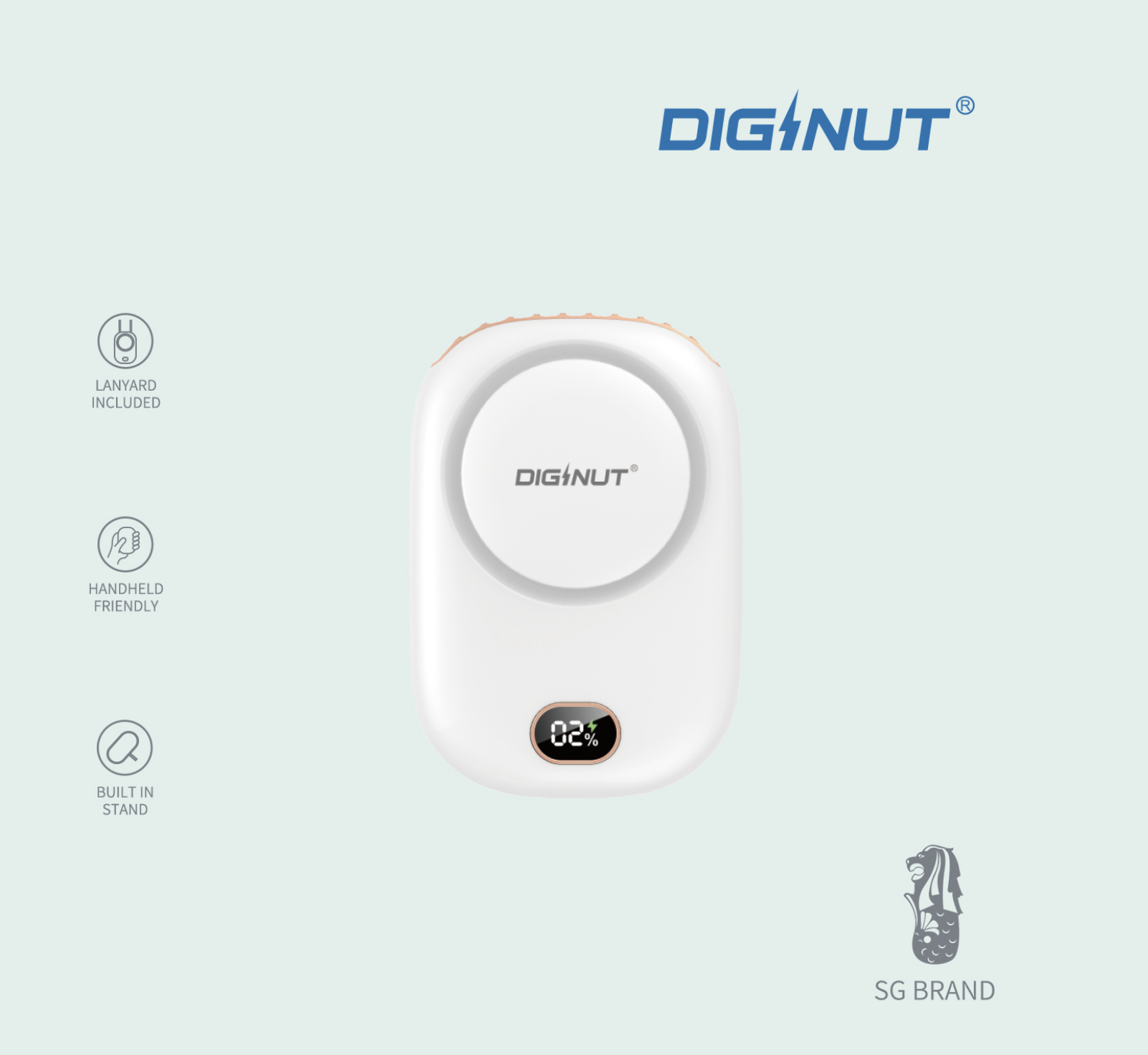 Diginut - CL-26 Hanging Neck Fan/ Portable Fan/Outdoor/Handsfree/USB Rechargeable