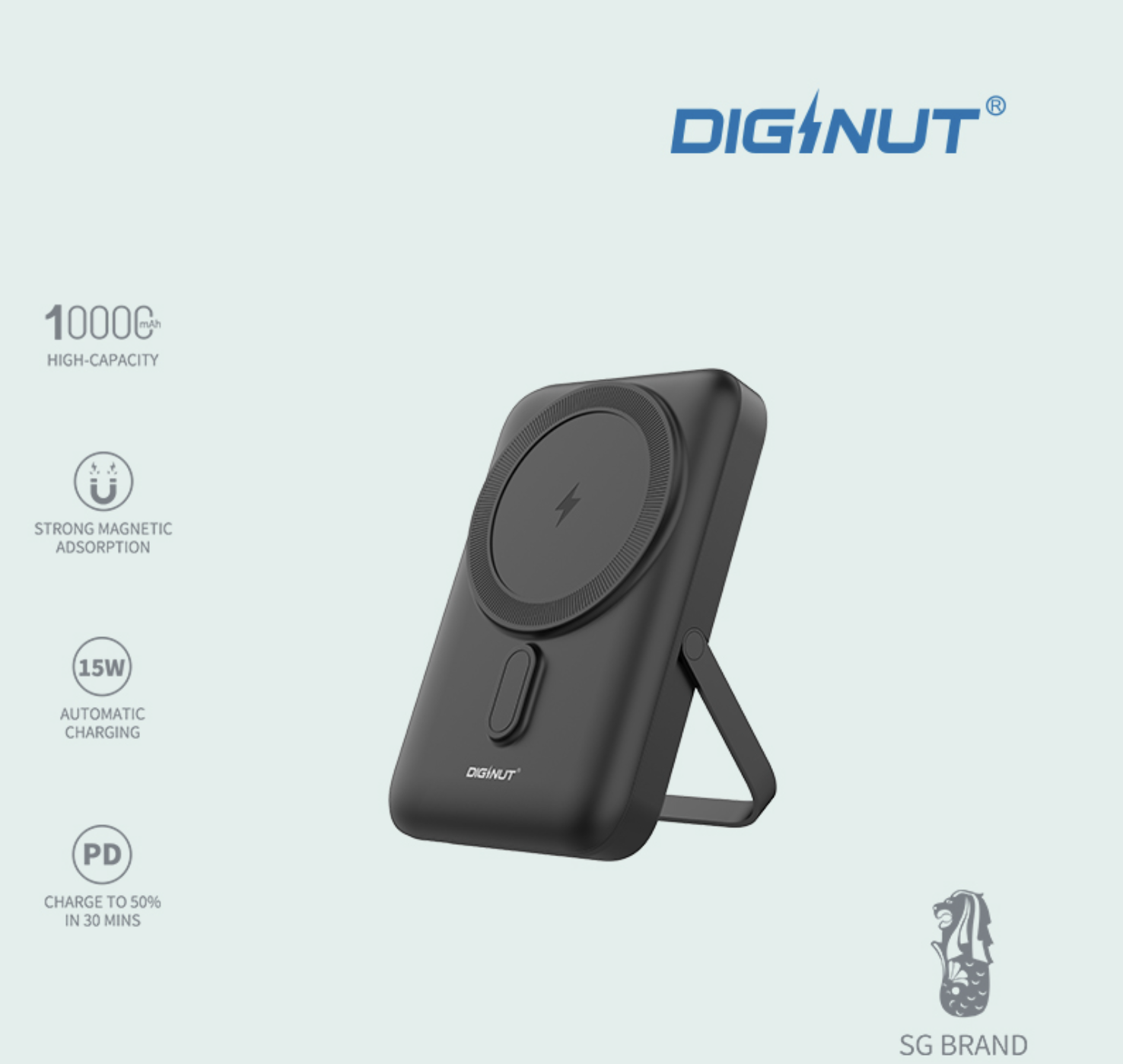 Diginut W-38 Pro 10000mAh PD20W+15W Magnetic Fast Charging Wireless Powerbank/ Easy To Carry