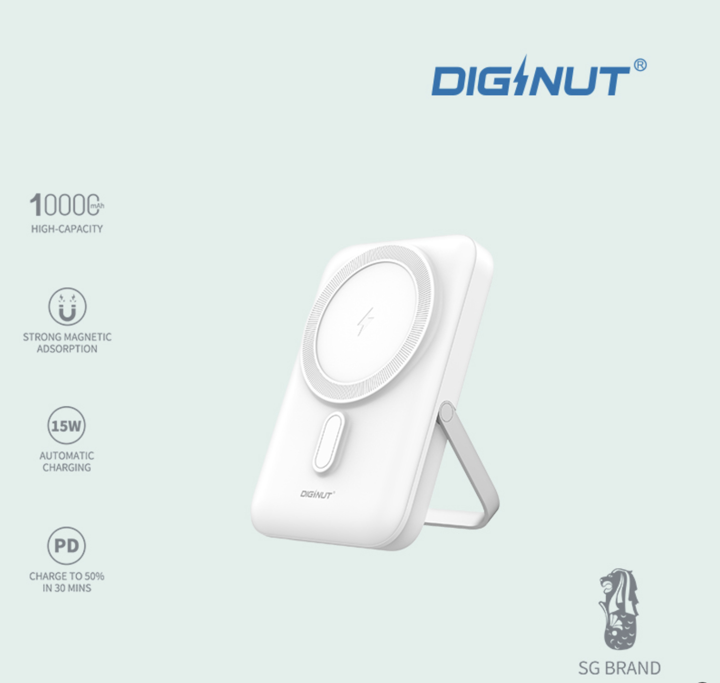 Diginut W-38 Pro 10000mAh PD20W+15W Magnetic Fast Charging Wireless Powerbank/ Easy To Carry